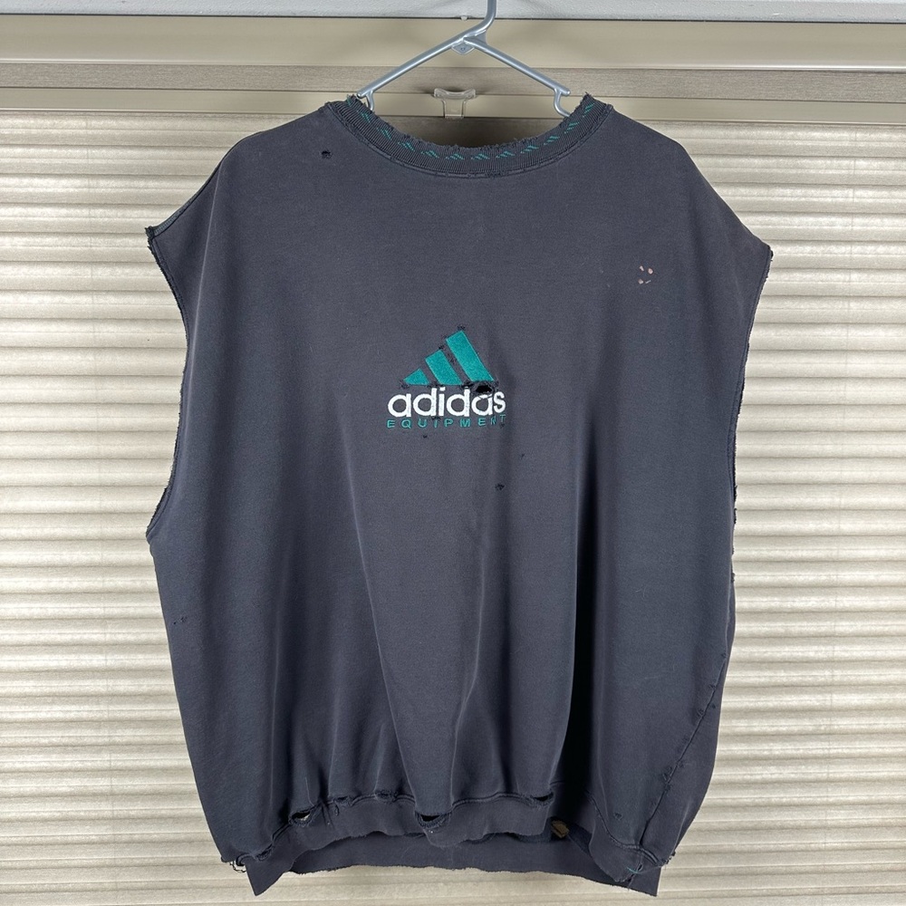Adidas Black Crewneck Sweater Vintage Sportswear